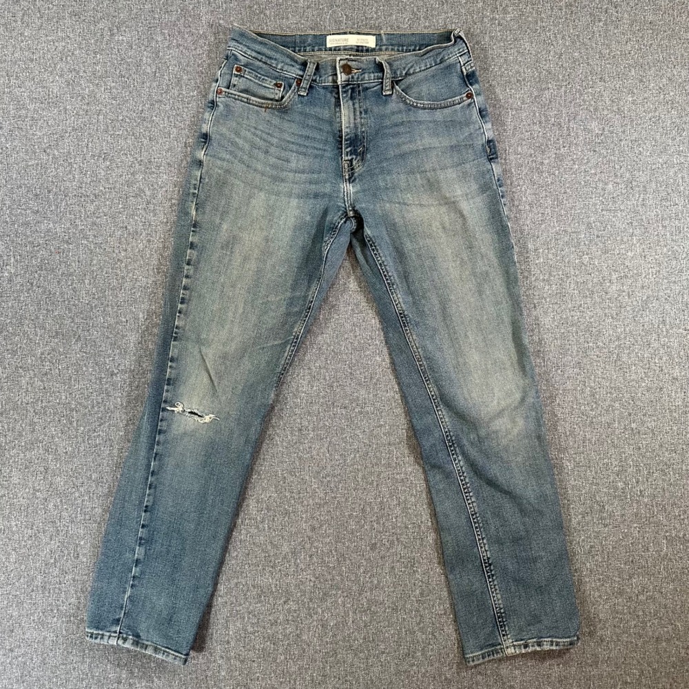 Signature by Levi Strauss & Co. Jeans Mens 29x30 S67 Athletic Blue Distressed